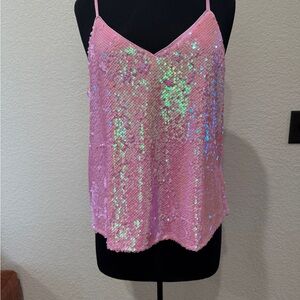 Iridescent Pink Sequin Cami NWT